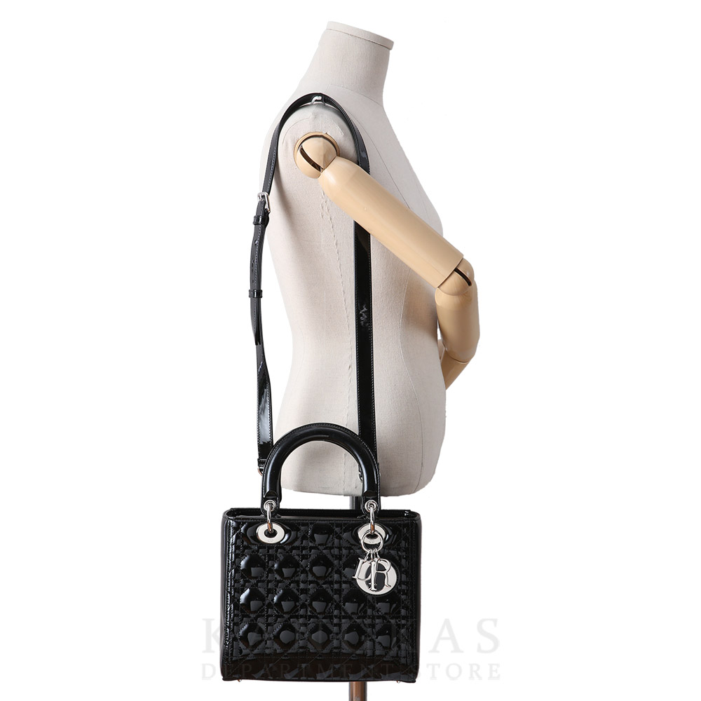 CHRISTIAN DIOR(USED)크리스찬디올 레이디디올 페이던트 미듐 블랙